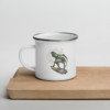 Green Eyed Surfer Enamel Mug